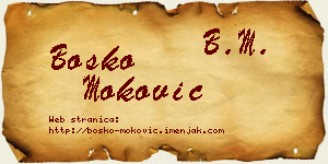 Boško Moković vizit kartica